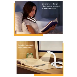 White Neck Reading Light Color Brightness Adjustable Flexible Hands Free LED SG